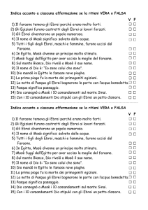 Indica accanto a ciascuna affermazione se la ritieni VERA o FALSA