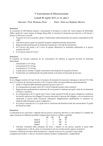 II Esercitazione di Microeconomia