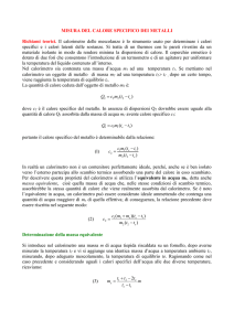 CALORE SPECIFICO - Laboratorio di fisica