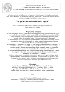 Le gerarchie aritmetiche in logica