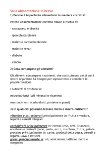 Sana alimentazione in breve
