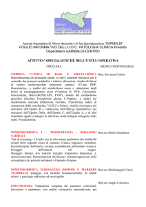 ATTIVITA` SPECIALISTICHE DELL`UNITA` OPERATIVA