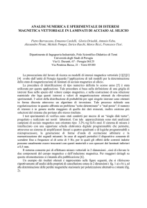 analisi numerica e sperimentale di isteresi magnetica