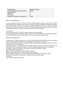 genetica umana - Corso di Laurea in Biologia