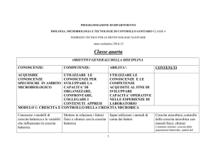 BIOLOGIA, MICROBIOLOGIA E TECNOLOGIE DI