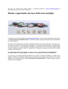 Rischio e opportunità - Edoardo Nicolino