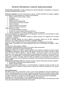 Sindromi Borderline e disturbi della personalità