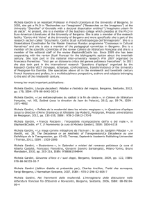 Michela Gardini is an Assistant Professor in French Literature at the