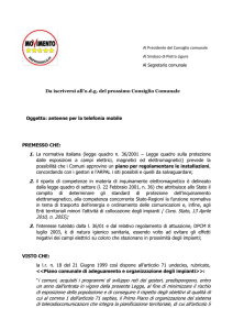 Mozione sulle Antenne per telefonia mobile – Comune di Pietra