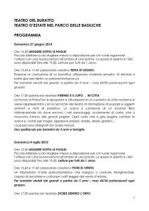 Programma Teatro del Buratto