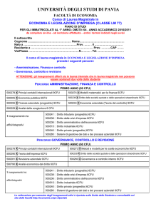 1° anno - Università degli studi di Pavia
