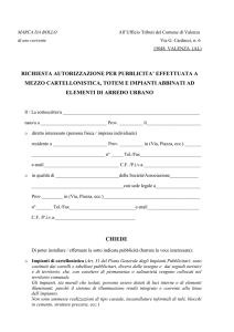 Modulo richiesta autorizzazione pubblicita cartellonistica e arredo