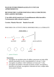 percorsi con attività per il rinforzo della lateralità