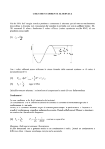 CORRENTE ALTERNATA IN Un RESISTORE