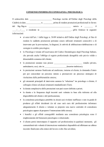 Consenso Informato Consulenza Psicologica