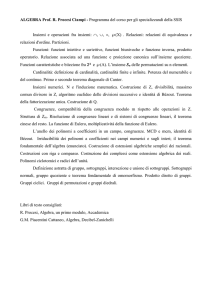 Programma di algebra per gli studenti SSIS (2 foglio