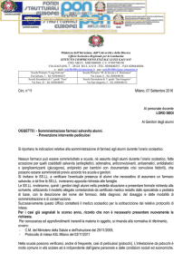 Somministrazione farmaci salvavita alunni.