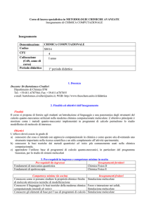 Collocazione (CdS, anno di corso) - Corso di studi in Chimica