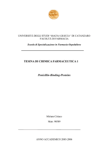 Penicillin-Binding-Proteins - Università di Catanzaro Facoltà di