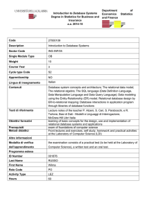 Introduction to Database Systems Degree in Statistics for Business