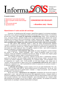 In questo numero Riposizionare il ruolo sociale del sociologo