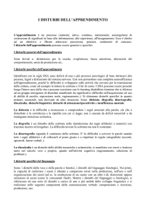 I disturbi dell`apprendimento. - Direzione Didattica Terzo Circolo Sarno