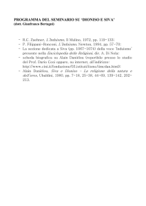 PROGRAMMA DEL SEMINARIO SU `DIONISO E SIVA`