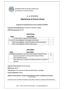 Fondamenti di aritmetica ed algebra - SFP - Petrullo