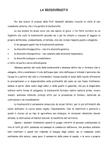 LA BIODIVERSITÀ