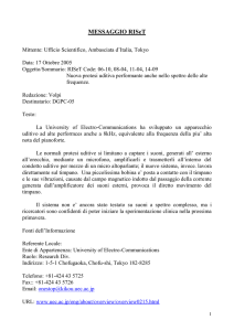 Modello Messaggio da utilizzare con Sistema Informativo Interno