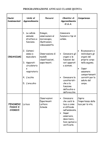 Programmazione Annuale Scienze Classe Quinta