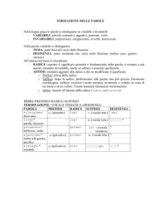 Nella lingua greca le parole si distinguono in variabili e invariabili