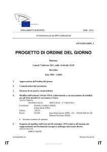 PARLAMENTO EUROPEO 2009 - 2014 Commissione per gli affari
