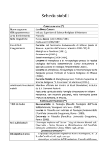 Scheda personale - Istituto Superiore di Scienze Religiose