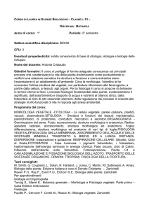 Corso di Laurea in Scienze Biologiche – Classe L