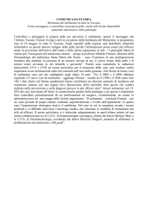 Settimana dedicata alla prevenzione e cura del melanoma.
