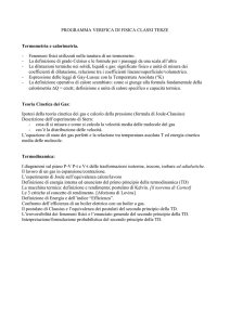 PROGRAMMA VERIFICA DI FISICA CLASSI TERZE