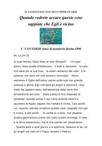 IL VANGELO DAVANTI AD UN`OPERA D`ARTE