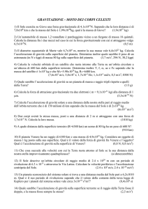 Esercizi Gravitazione Universale