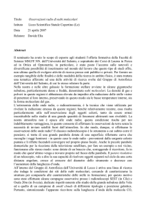 Titolo Osservazioni radio di nubi molecolari Istituto Liceo Scientifico