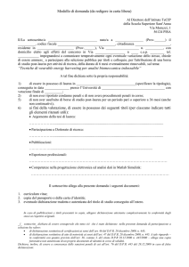 Modello di domanda - Scuola Superiore Sant`Anna