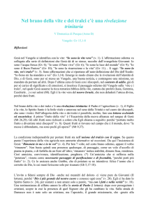 Nel brano della vite e dei tralci c`è una rivelazione trinitaria