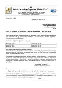 INCONTRI SULLE DIPENDENZE E L