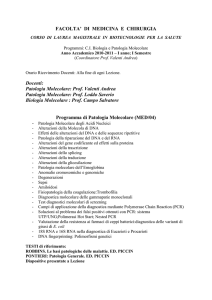 FACOLTA` DI MEDICINA E CHIRURGIA CORSO DI LAUREA