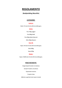 REGOLAMENTO (Bodybuilding Maschile) CATEGORIE: Juniores
