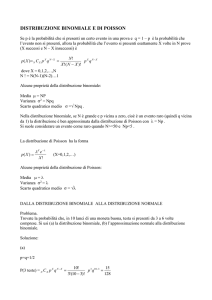 distribuzione binomiale e di poisson