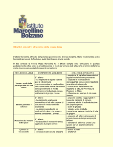 Istituto Marcelline di Bolzano - Obiettivi educativi al termine della
