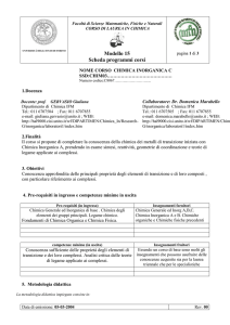 Programma del corso - Corso di studi in Chimica