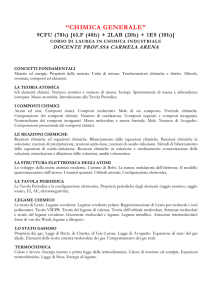 Chimica Generale - Corso Aperto agli studenti della Laurea Triennale