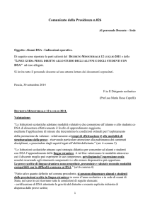 n. 026 Disposizioni Ministeriali – Alunni DSA